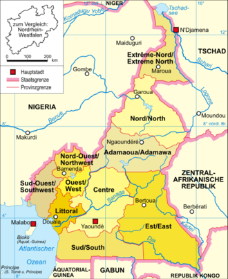 Politische Karte von Kamerun (c) wikicommons