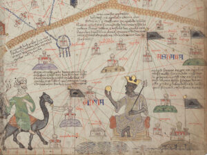 Mali Reich - Catalan_Atlas_BNF_Sheet_6_Western_Sahara-attributed-to-Abraham-Cresques-gemeinfrei