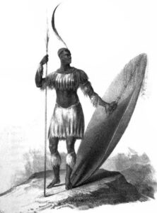 KingShaka-Sketch-Attributed to James King, it appeared in Nathanial Isaacs’ "Travels and Adventures in Eastern Africa", published in 1836.