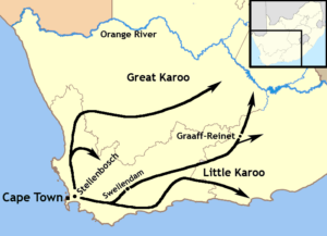 Karte des Buren Treks in Südafrika -Discott-CC0